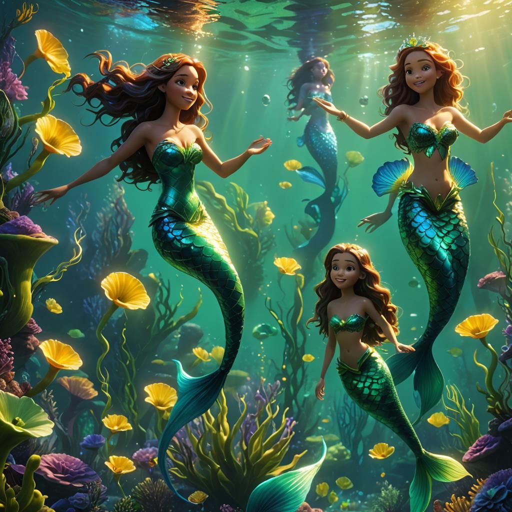 Terrifyingly Beautiful Mermaids in Pixar Style