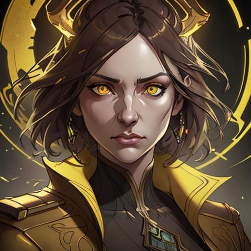 Welsh Woman Wields Yellow Magic: Hyperdetailed Portrait