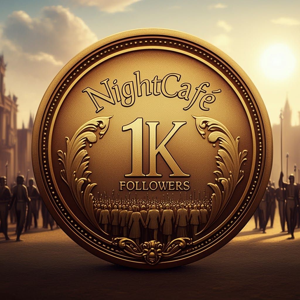 Ornate Gold Coin Celebrates NightCafe Milestone