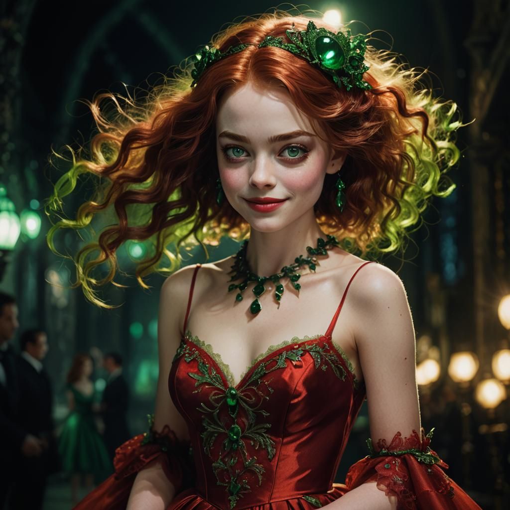 Girl with Glass Eyes in Tim Burton Style