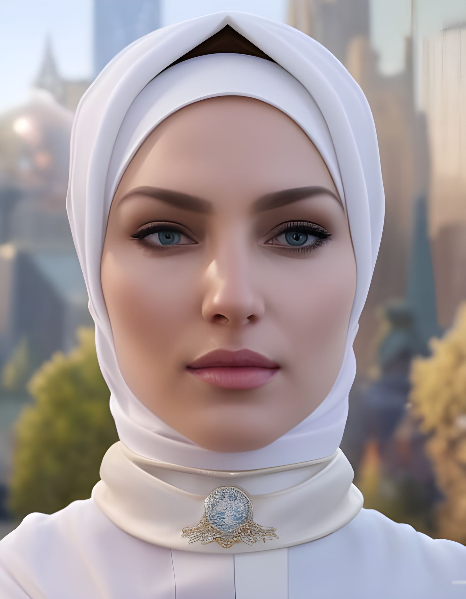 Beautiful Woman in Hijab Portrait, Artgerm Style