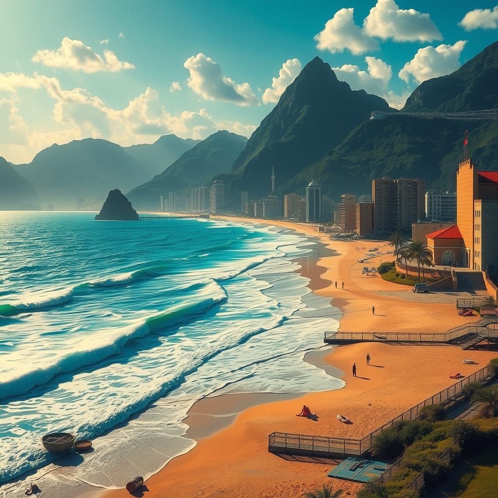 Rio de Janeiro Beach with Submerged Ruins