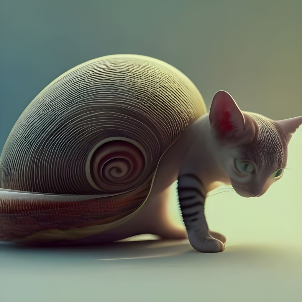 Snail-Cat Hybrid: Cinematic Sci-Fi Creature