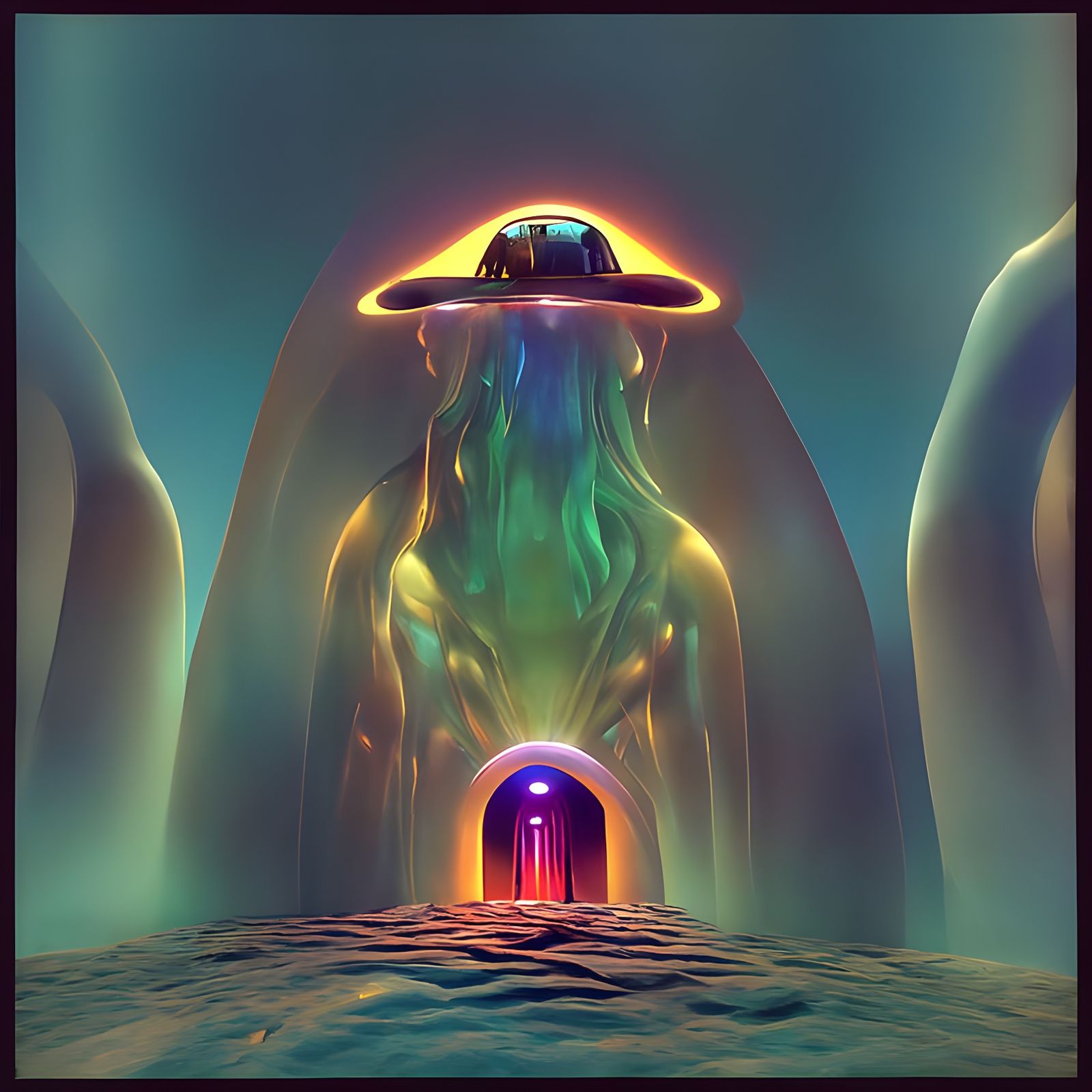 Bizarre Luminous Otherworld in a Psychedelic Style