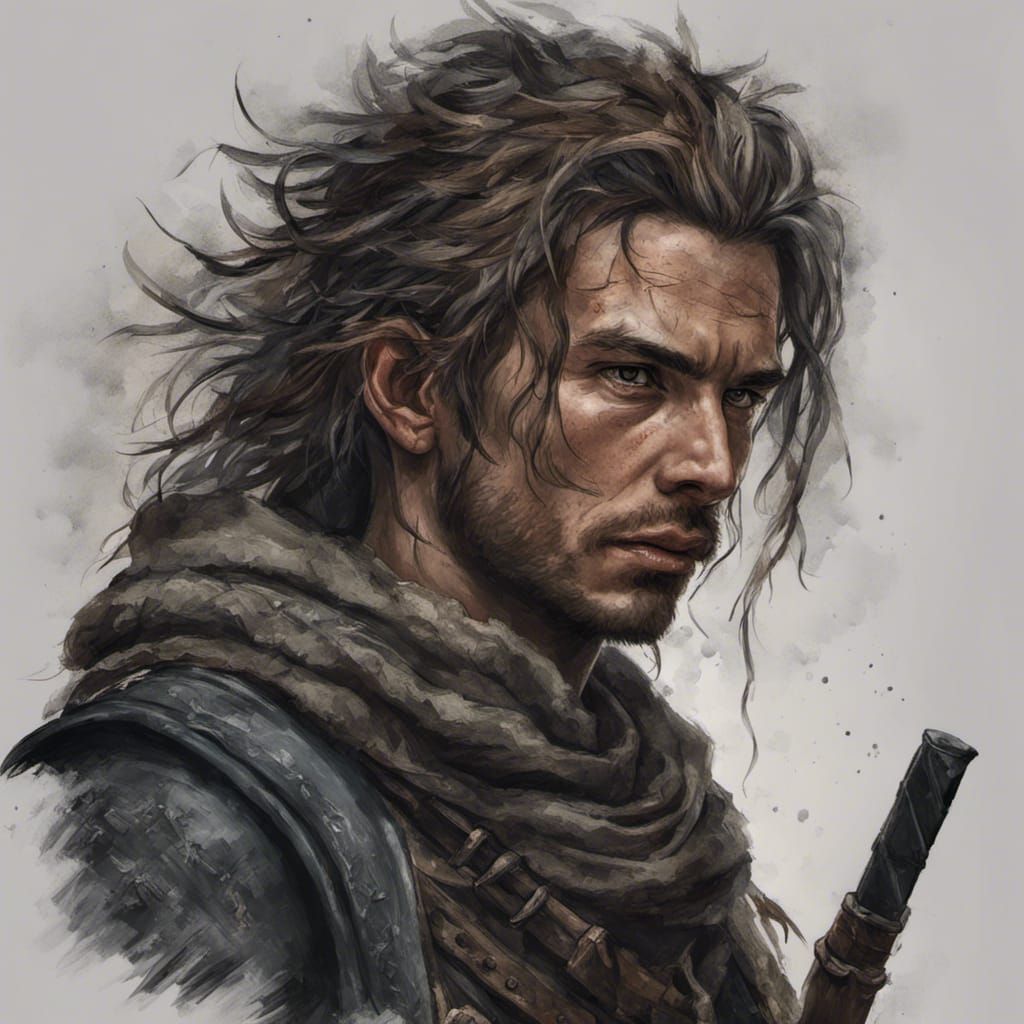 Hyperrealistic Portrait of Medieval Bounty Hunter