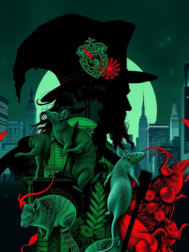 Double Exposure Portrait: Pied Piper and Rats