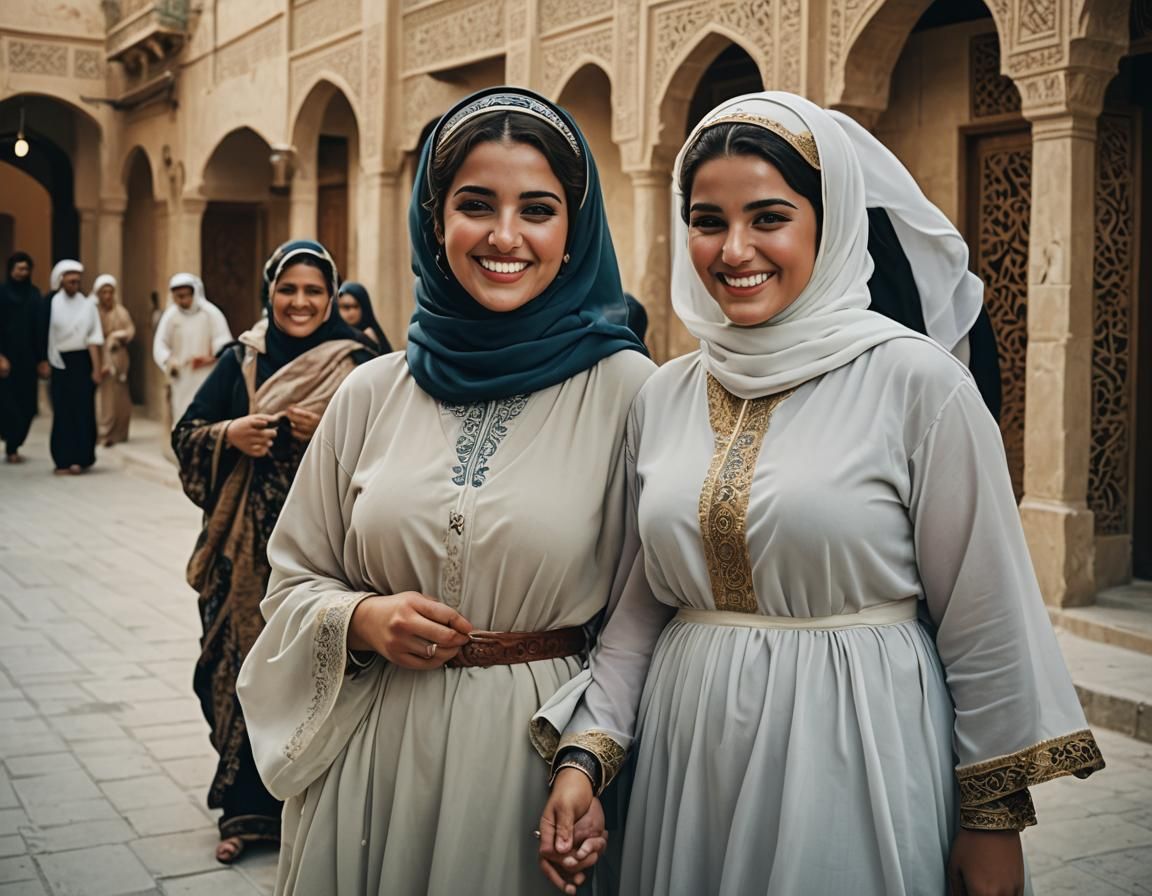 Beautiful Curvy Arabic Woman in Abaya: Cinematic Portrait