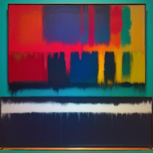 Vibrant Abstract Modern Art in Neon and Stripes