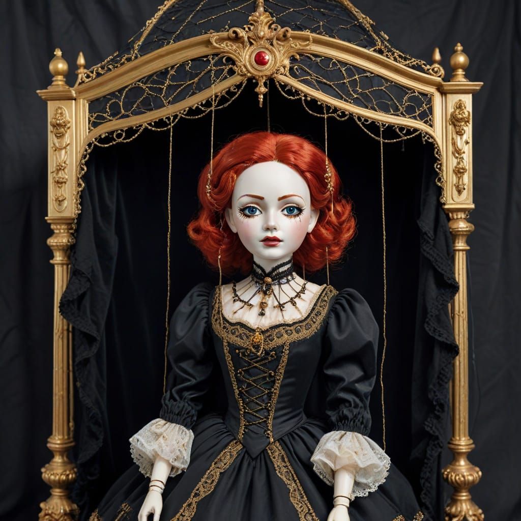 Porcelain Marionette in Victorian Dress