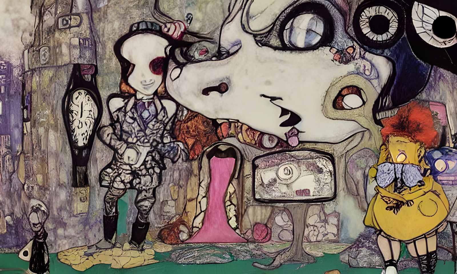 Dystopian Alice in Wonderland Cityscape