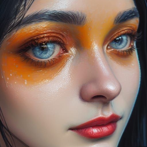 Expressive Portrait in Neo-Impressionist Oil Painting Style