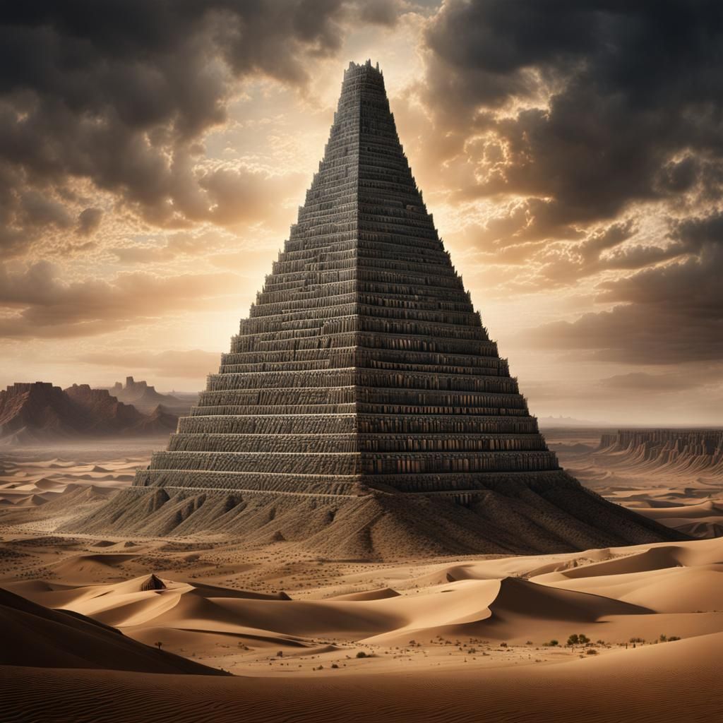 Tower of Babel Made of Words, Digital Matte Painting