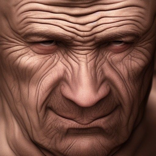 Detailed Matte Painting of a Wrinkled Face