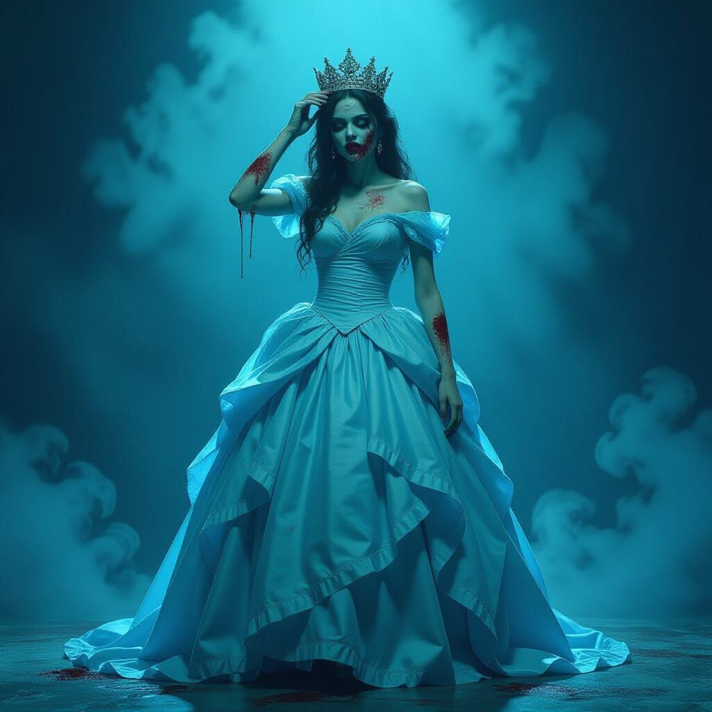 Zombie Prom Queen Crowned in Dark Fantasy Style