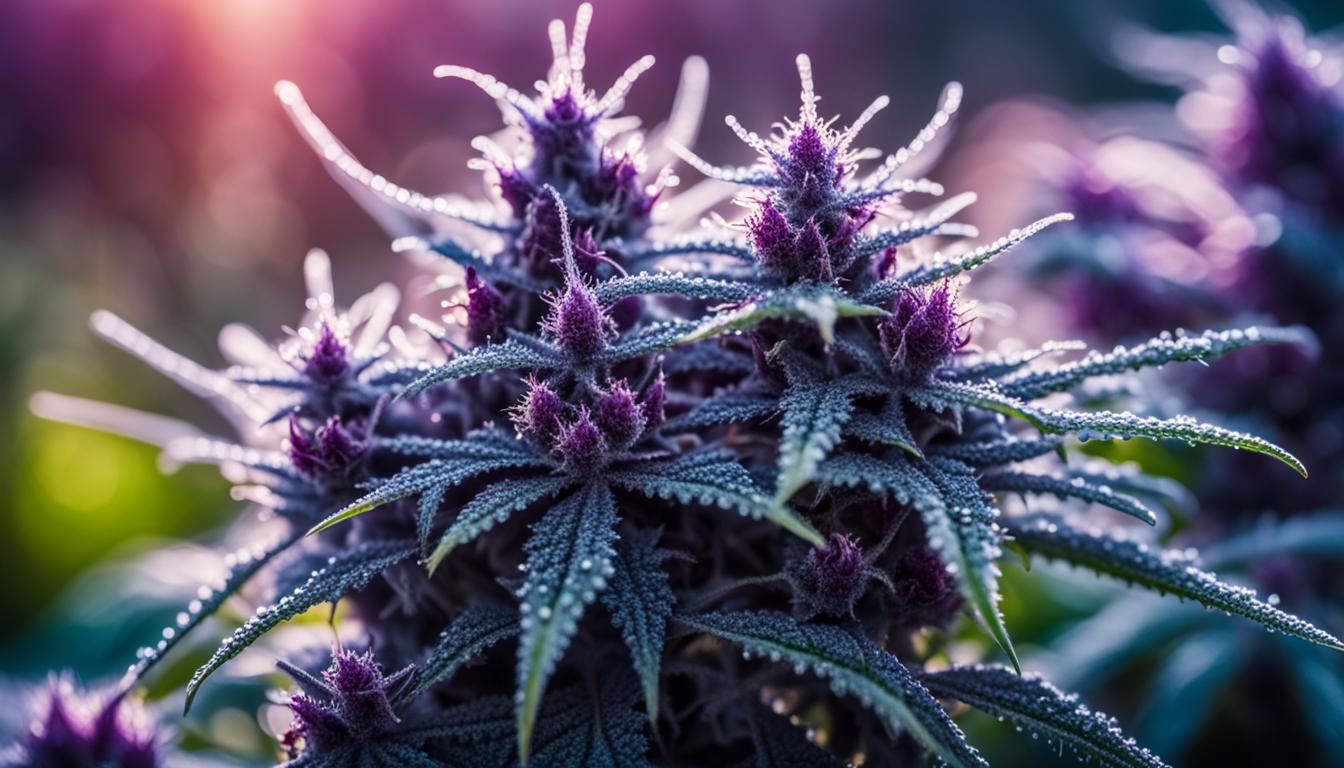 Macro Trichome on Marijuana Plant in Heavenly Garden