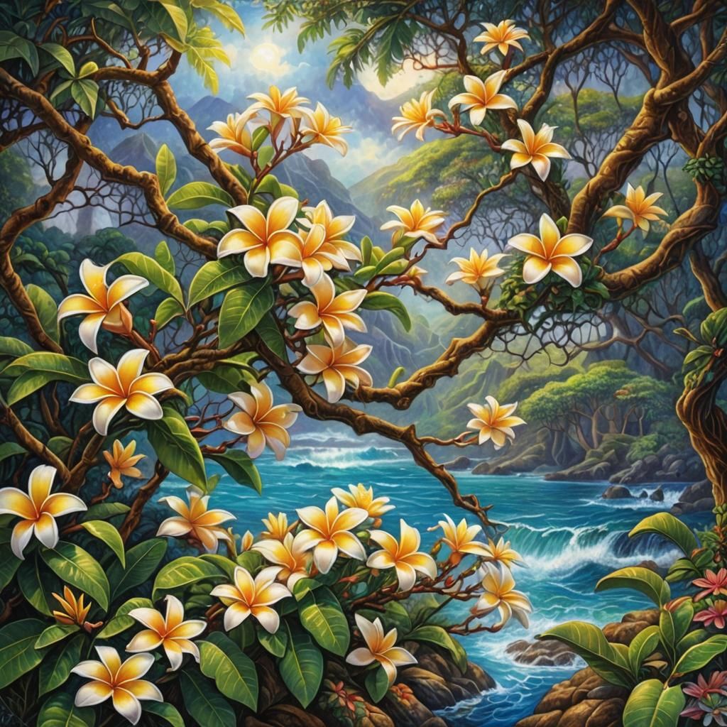 Plumeria Vine in Hawaii: Surreal Art