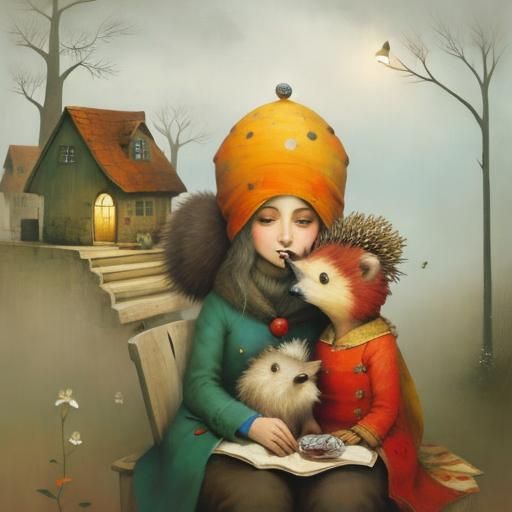 Whimsical Hedgehog and Friends: A Magical Illustration