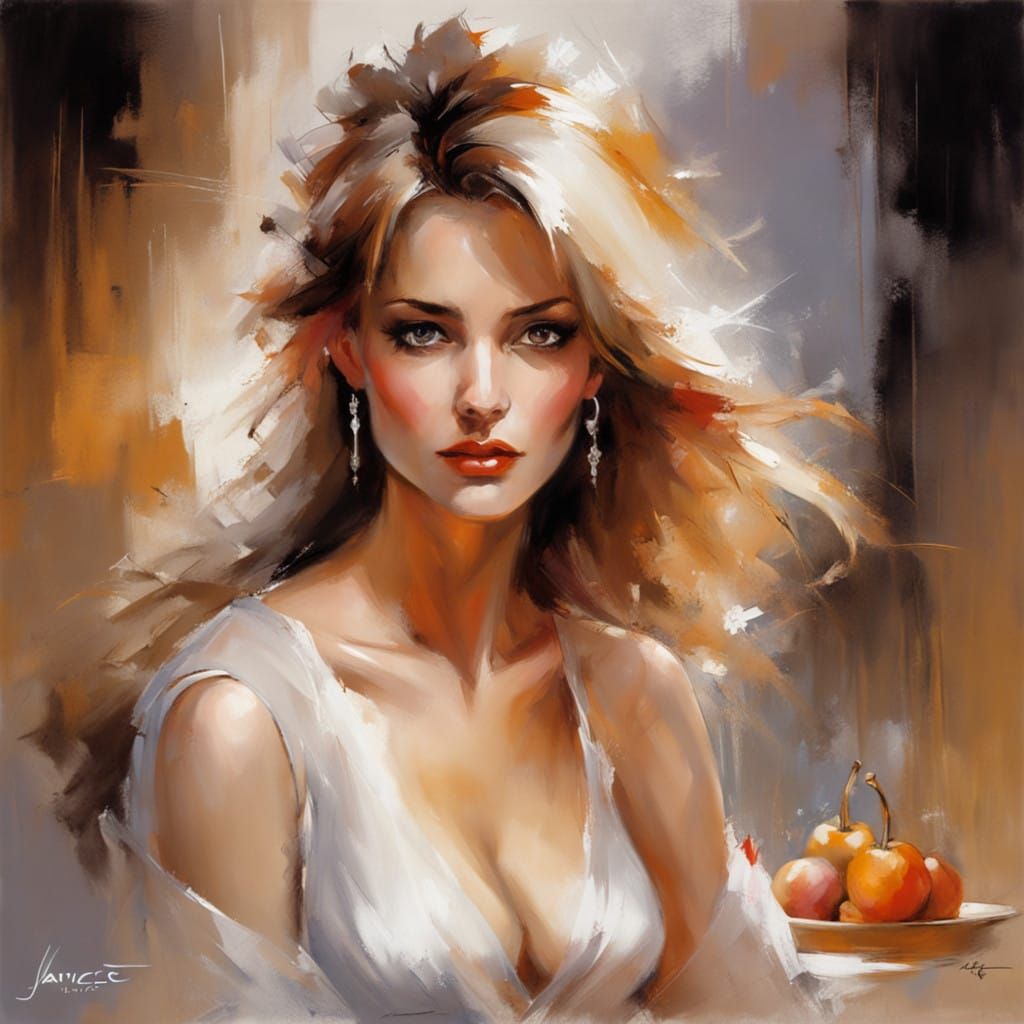 Baroque Portrait of a Young Woman in a Lavish Gown