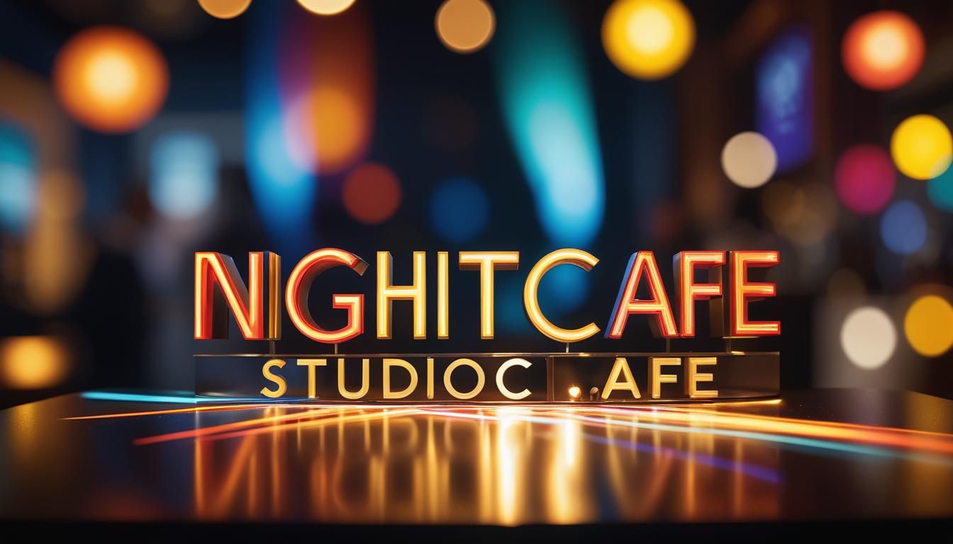 Hyperrealistic Film Title Card with Light Beams