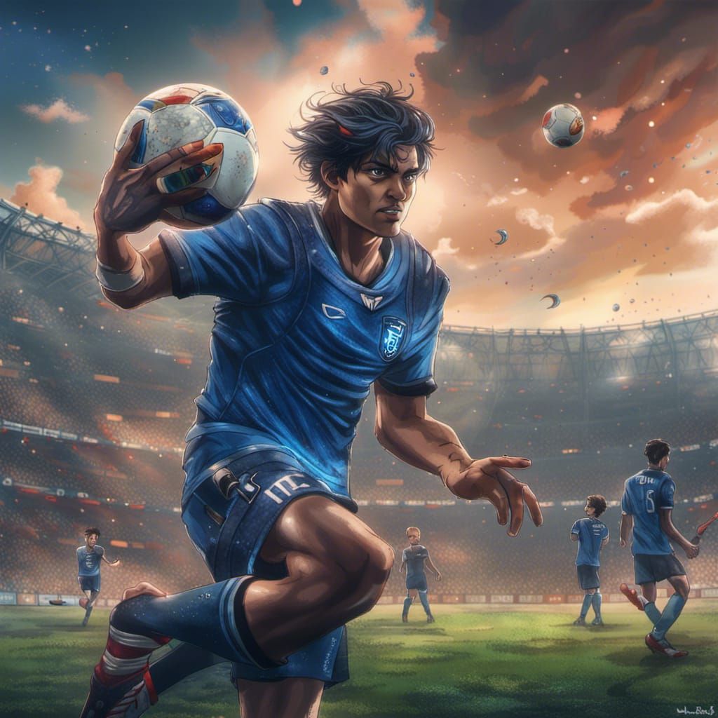 Isagi Football Art: Blue Lock Ego, Detailed Painting