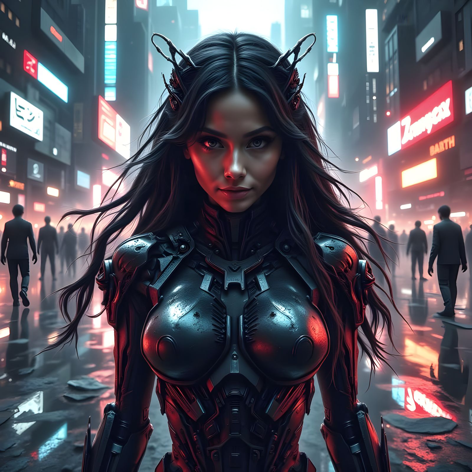 Hyperrealistic Asian Super Villain in Anime Style