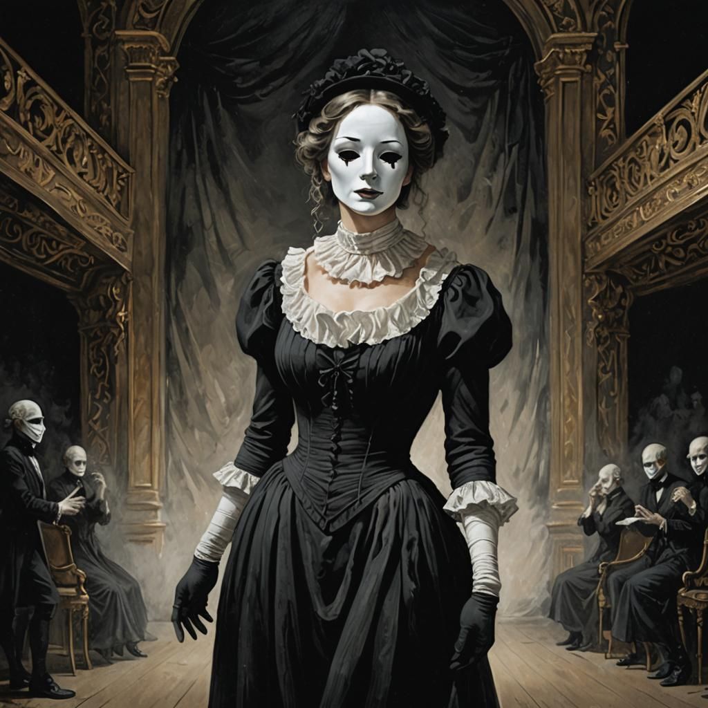 Elegant Mime Ghost in Ornate Theatre