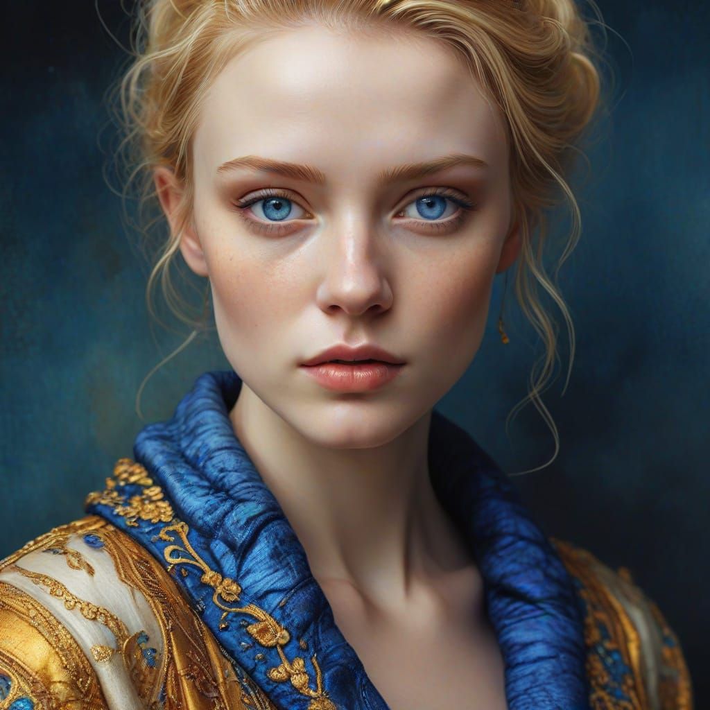 Ethereal Portrait in Golden Hues
