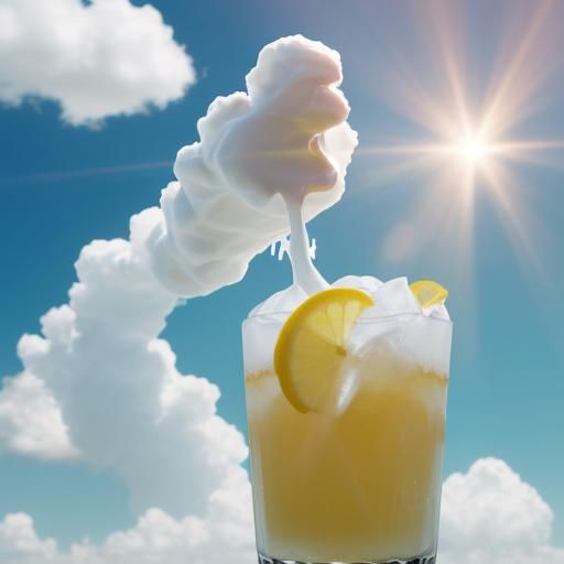 Surreal Scene: Serving Drinks to Melting People