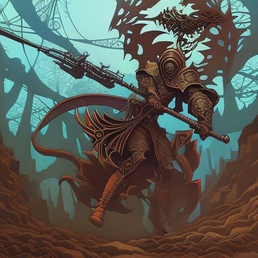 Fractal Soldier Illustration in Manga Style