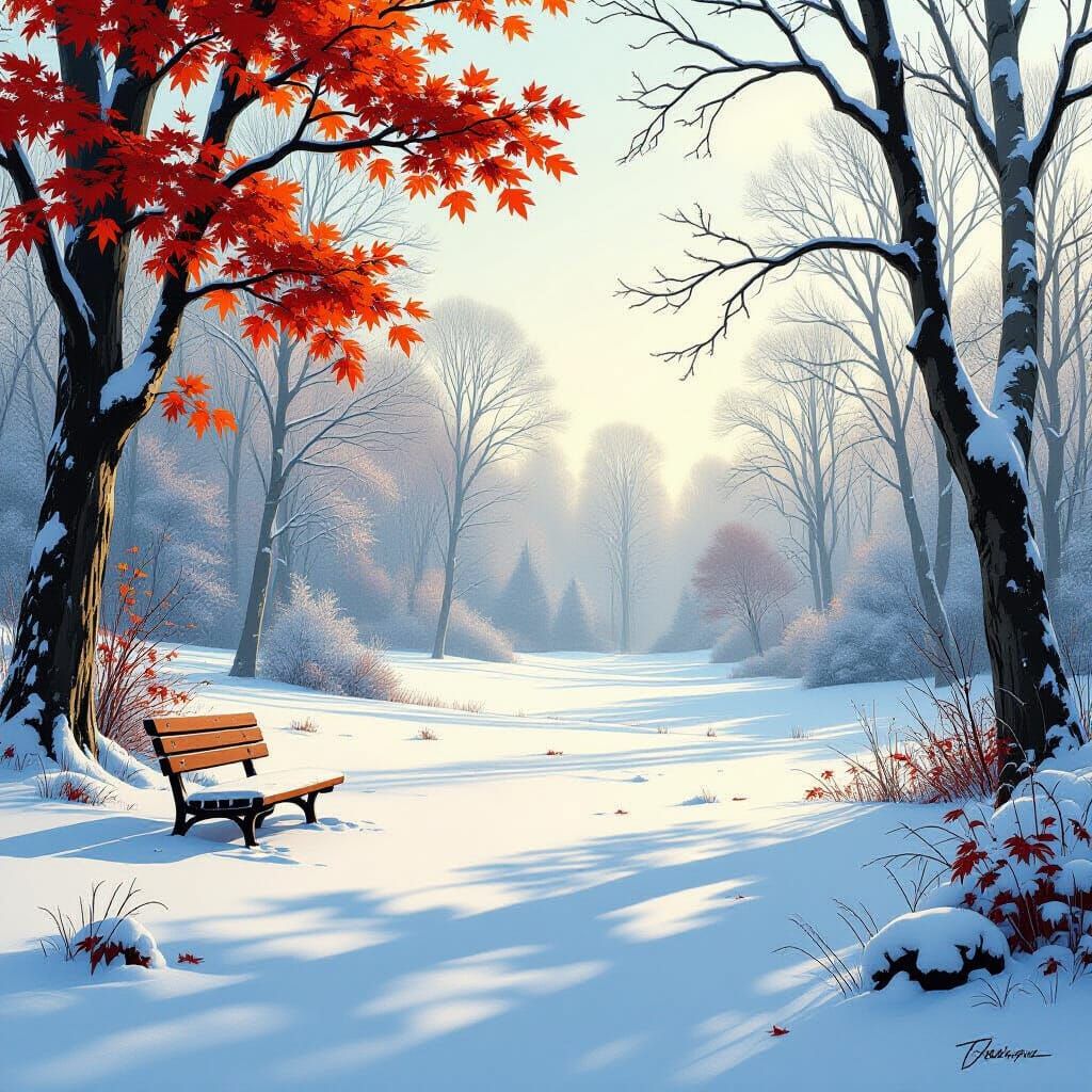 Autumn Transforms to Winter in Ethereal Soft Light