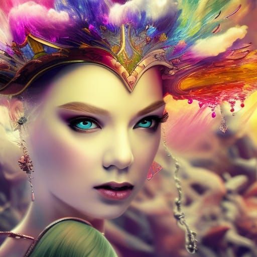 Floral Modernist Creation in Splash Art Style