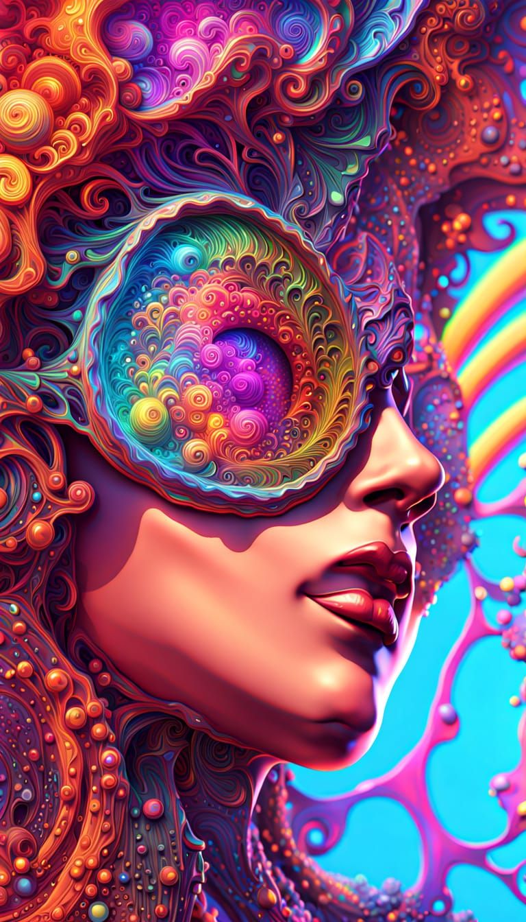 Psychedelic Immersion in Vibrant 3D Art