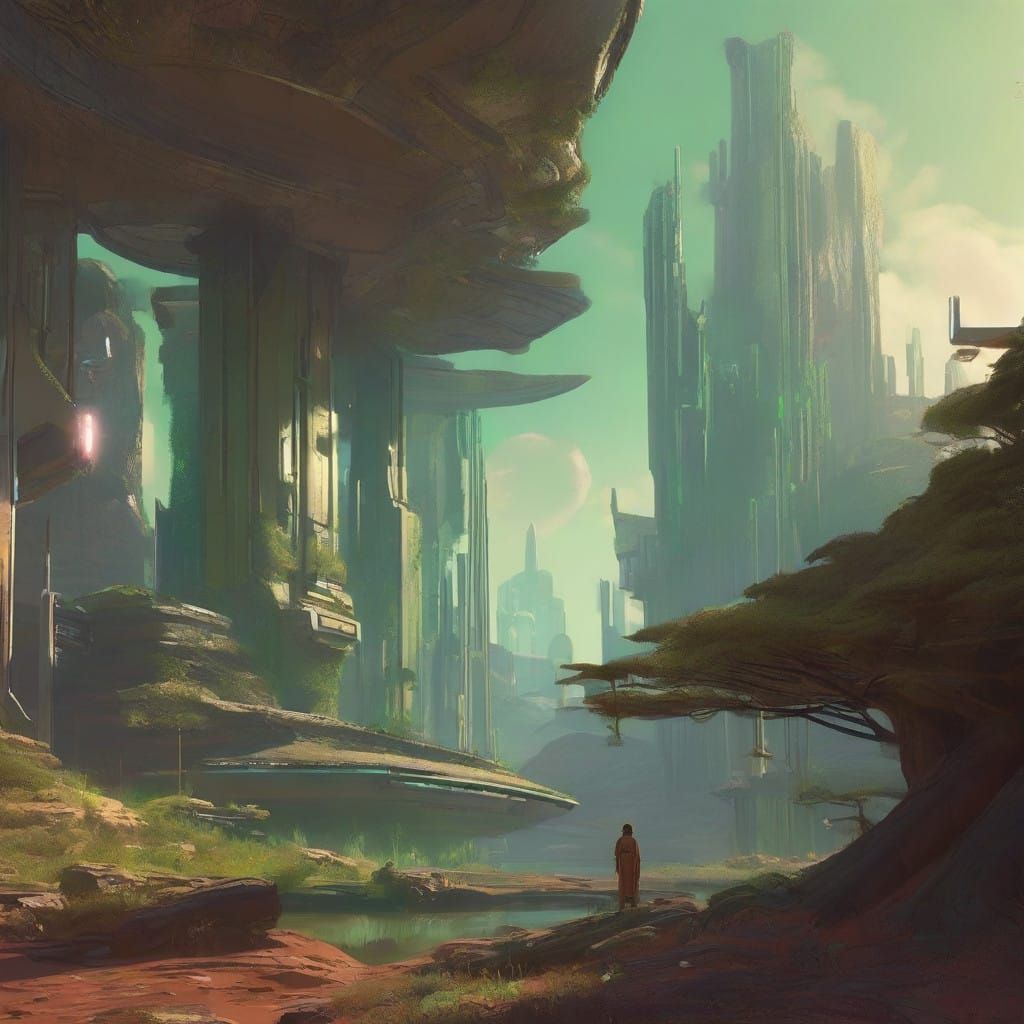 Wisdom-Embracing Yoda, Radiant Emerald Lightsaber, Mystical ...