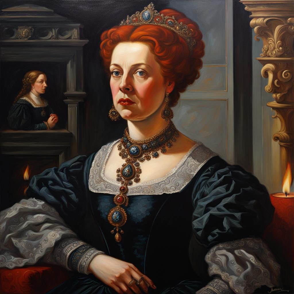 Catherine de' Medici Portrait in Baroque Renaissance Style