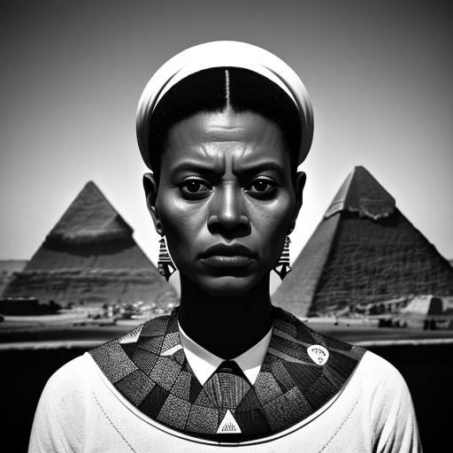 Alien Portrait at Giza in Dada Gum Bichromate