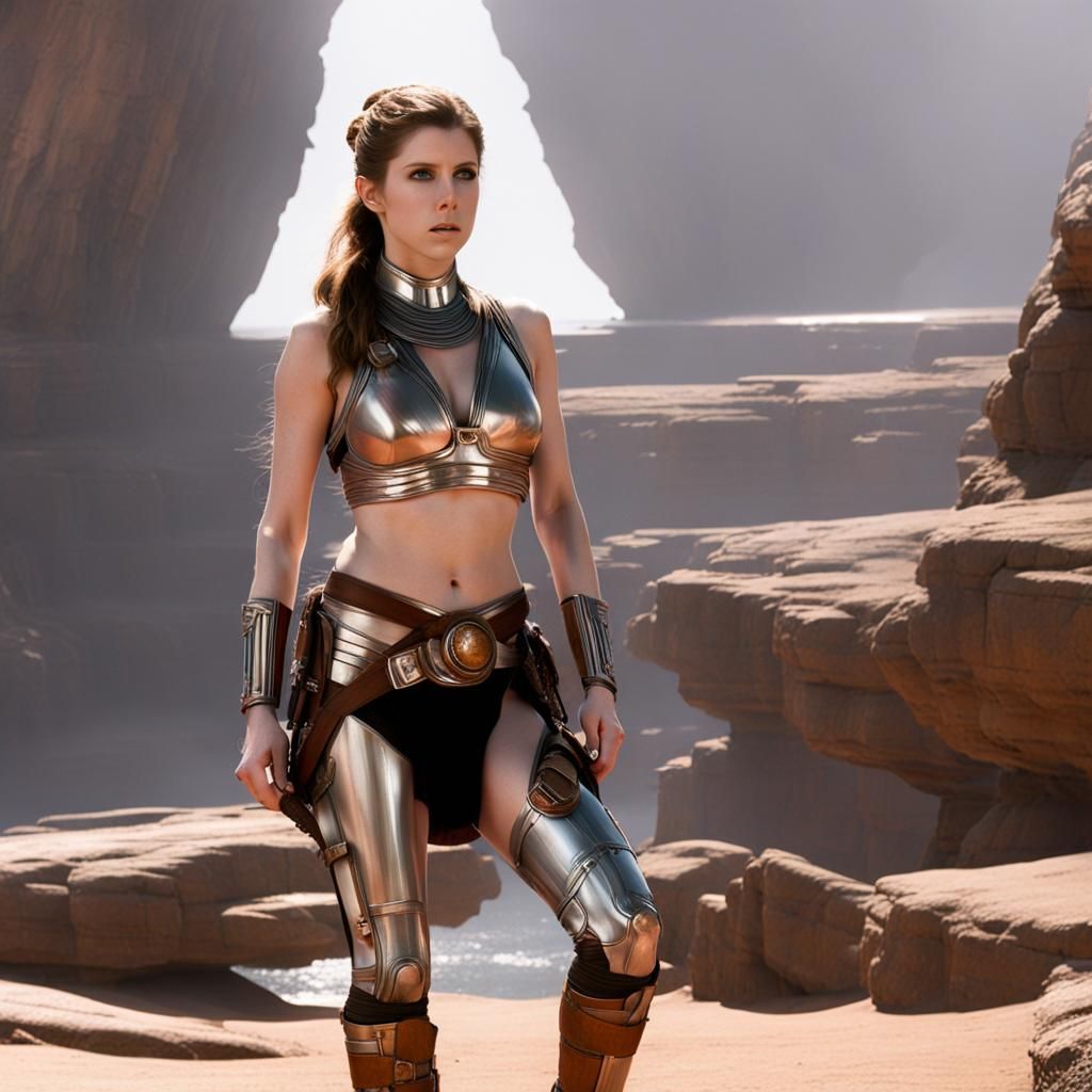 Anna Kendrick as Metal Bikini Leia Portrait
