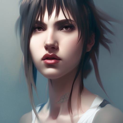 Emo Girl Portrait in Hyperdetailed Style