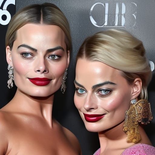 Margot Robbie and Twin in Rococo Style