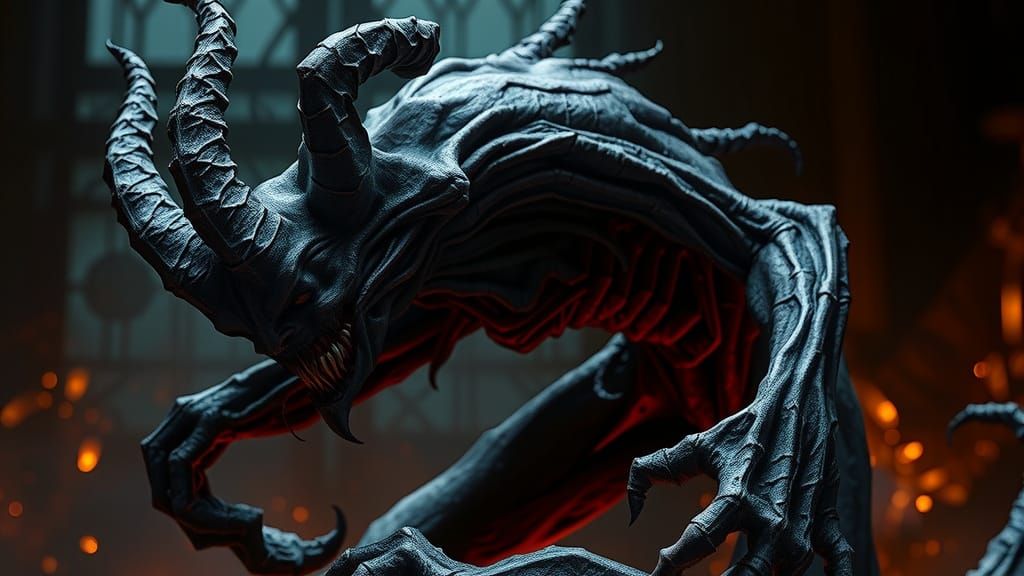 Tormented Demon in Dark, Gothic Fantasy Style