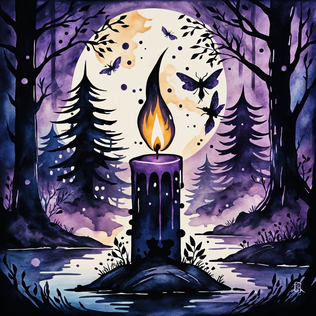 Candle in a Magic Forest