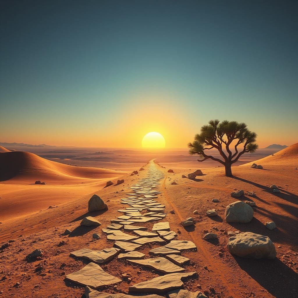 Surreal Desert Odyssey Beyond the Cracked Horizon