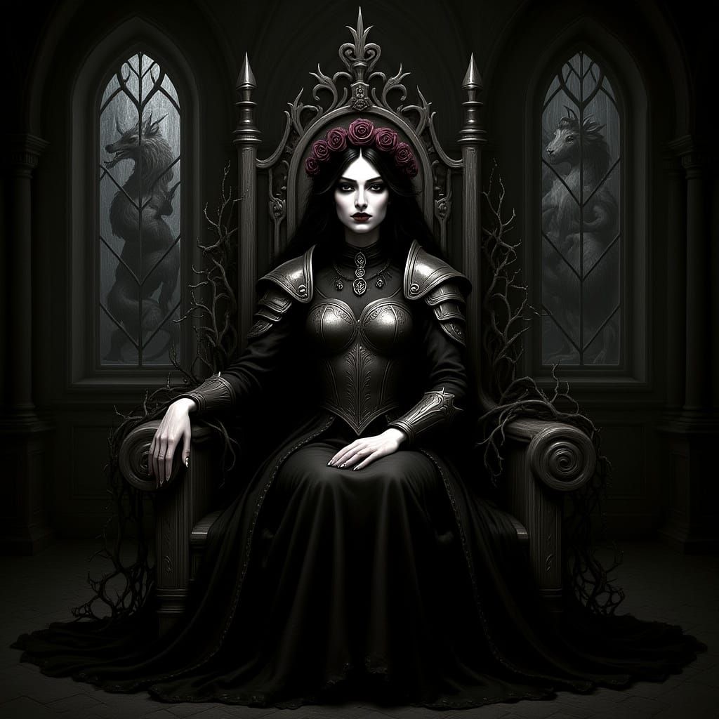 Gothic Queen on Thorn Throne, Concept Art