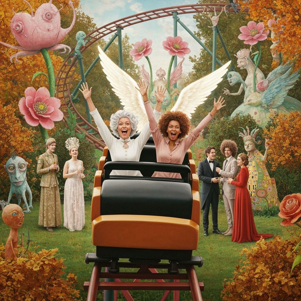 Angelic Roller Coaster Ride in Hyperrealistic Renaissance St...