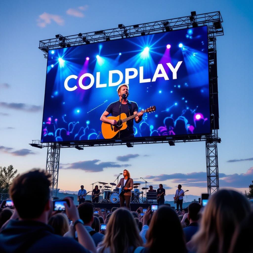 Coldplay Concert Moment on Big Screen