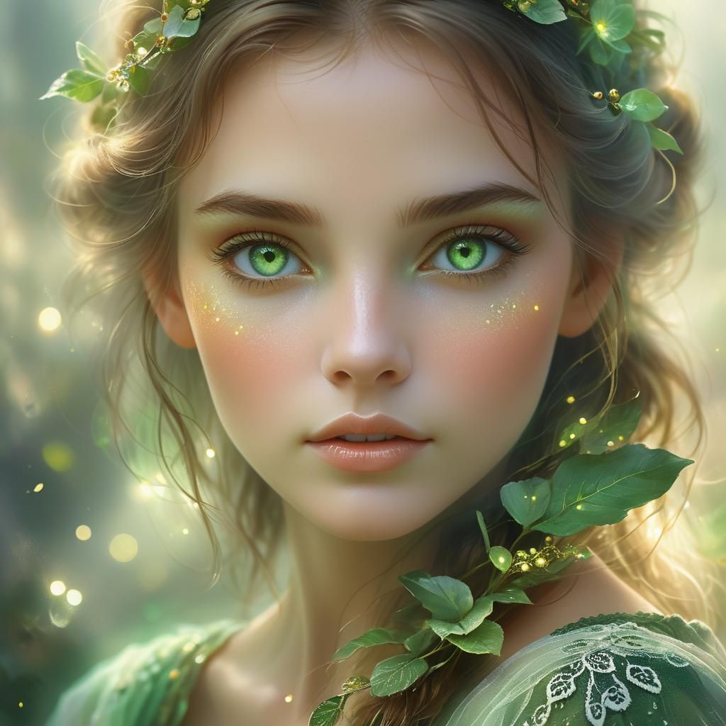 Ethereal Beauty in Dreamy Digital Portrait