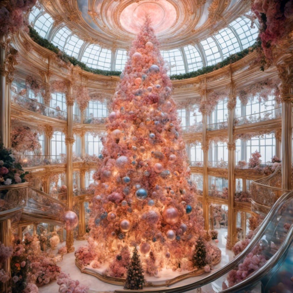 Festive Christmas Tree with Piggy Ornaments