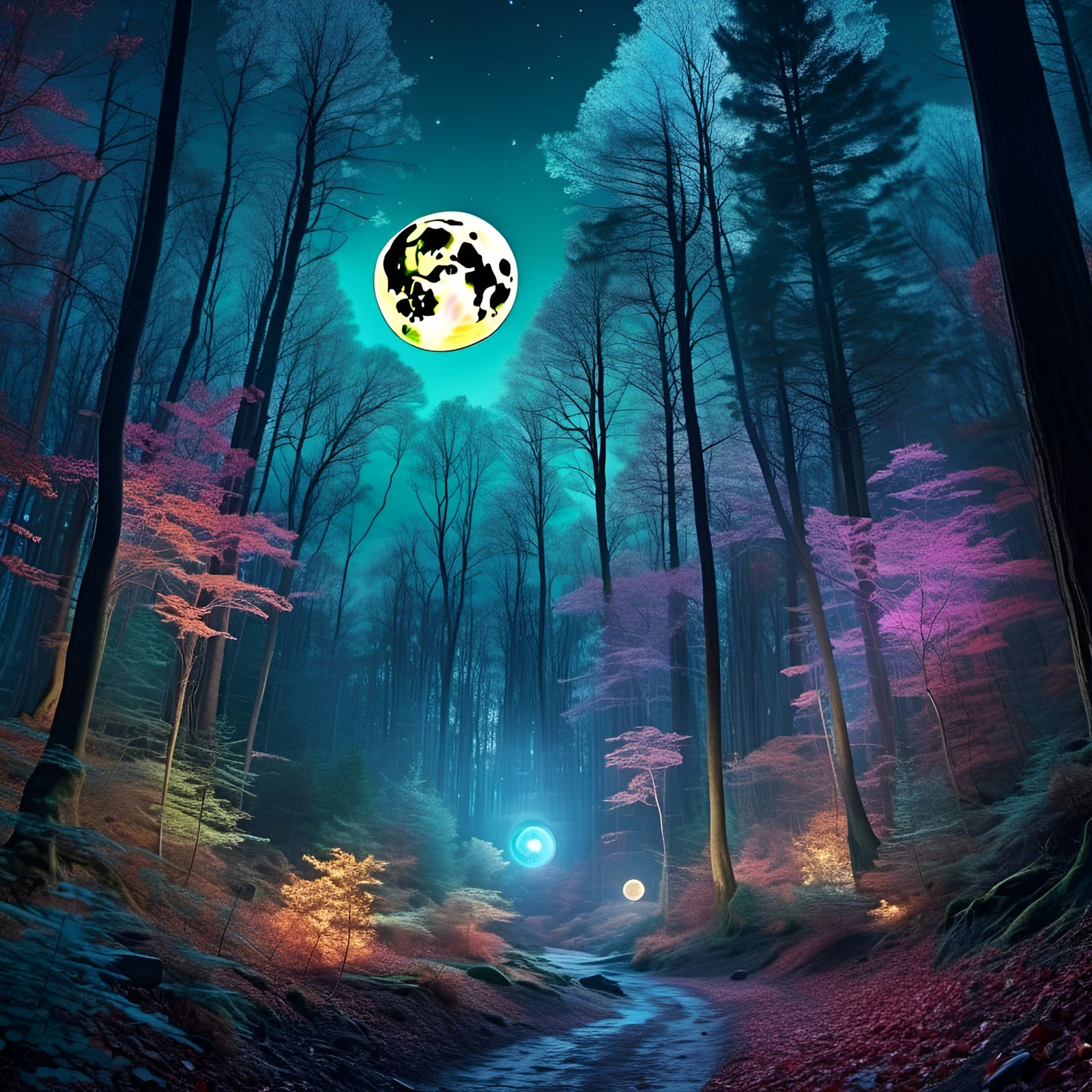 Holographic Moon Merges with Forest Mystery