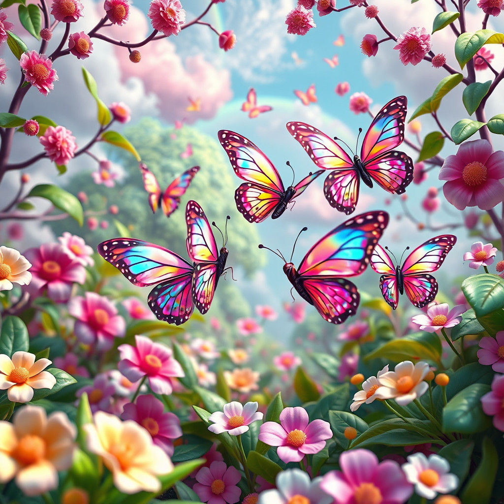 the dance of butterflies in spring