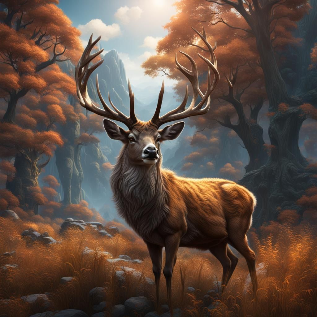 Majestic Deer: Fantastical Concept Art