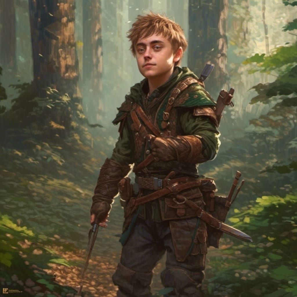 Halfling Ranger Portrait in Ethereal Forest Light